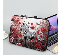 ENEN Laptop Bag 10-17 Inch Laptop Case Laptop Sleeve With Zippered 3D Zebra Laptop Bags for Women Men, Laptop Handbags for Business, Office, School (12 inch,Red Flower)
