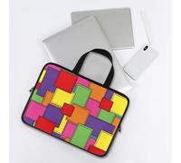 ENEN Laptop Bag, Abstract geometry print 10-17 Inch Laptop Case Laptop Sleeve With Zippered Laptop Bags for Women Men, Laptop Handbags for Business, Office, School (patchwork,15 inch)