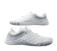 ENEN Lattice Texture Unisex Water Shoes, Quick Dry Barefoot Shoes Womens Mens, Swimming Socks with Drainage Hole, Anti-Slip Water Socks for Surf Diving Garden Walk Reef Seaside Sports (White,5)