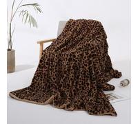 ENEN Leopard Print Throw Blanket Soft Warm Fleece Blankets for Couch Breathable All Season Soft Cozy and Lightweight for Sofa Large Fluffy Bed Plush Throws (Dark brown,160 * 200cm)