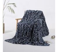 ENEN Leopard Print Throw Blanket Soft Warm Fleece Blankets for Couch Breathable All Season Soft Cozy and Lightweight for Sofa Large Fluffy Bed Plush Throws (Blue,130 * 160cm)