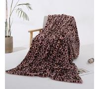 ENEN Leopard Print Throw Blanket Soft Warm Fleece Blankets for Couch Breathable All Season Soft Cozy and Lightweight for Sofa Large Fluffy Bed Plush Throws (Pink,160 * 200cm)