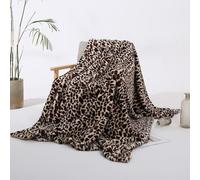 ENEN Leopard Print Throw Blanket Soft Warm Fleece Blankets for Couch Breathable All Season Soft Cozy and Lightweight for Sofa Large Fluffy Bed Plush Throws (Khaki,100 * 160cm)
