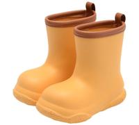 ENEN Rain Boots for Kids Girls and Boy, Rain Boots Toddler 1-9yrs Unisex Children Wellies Waterproof Non-Slip Rubber Gripped Sole for Spring Summer, School, Outdoors (NT-002 Camel,2)