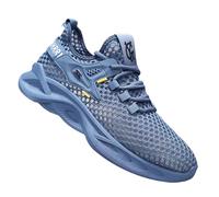 ENEN Simple Mesh Mens Water Shoes, Quick Dry Barefoot Shoes Womens Unisex, Swimming Socks, Lightweight Water Socks for Surf Diving Garden Walk Reef Seaside Sports Pebble (Blue,8.5)
