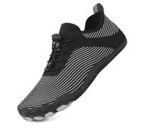 ENEN Simple Solid Color Unisex Water Shoes, Quick Dry Barefoot Shoes Womens Mens, Swimming Socks with Drainage Hole, Anti-Slip Water Socks for Surf Garden Walk Reef Seaside Sports (Black White,5.5)