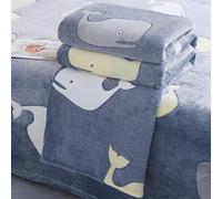ENEN Super Ultra Soft Flannel Fleece Blanket Cute Patterns Throw Travel Fluffy Warm Snowflake Velvet Blanket for Bed Sofa Lightweight Throw Fit All Season (Black Whale,120x200cm)