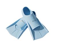 ENEN Swim Fins Adult Training Size 33-47, Silicone Training Fin Swimming Adjustable Lightweight Fins Soft Comfort for Kids Children Adult Men Women (L,Sky blue)