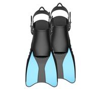 ENEN Swim Fins Adult Training Size 38-47, Silicone Training Fin Swimming Adjustable Lightweight Fins Soft Comfort for Kids Children Adult Men Women (S/M(38-42),Q4 Light Blue)