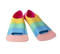 ENEN Swim Fins Adult Training Size 38-47, Silicone Training Fin Swimming Adjustable Lightweight Fins Soft Comfort for Kids Children Adult Men Women (3XS(32-34),jp12 rainbow)
