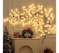 ENEN Twig String Fairy Lights, 8 Modes USB Powered with Remote, Bendable Artificial Willow Vine Tree Branch LED Lights for DIY Bedroom Living Room Home Wall Décor (Warm White,1.6m 72 LED)