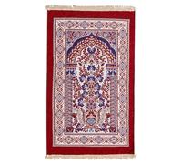 ENEN Unisex Muslim Prayer Mat, Red, 70x110cm, Rectangular, Soft Chenille, Traditional, Machine Washable, Lightweight, Perfect for Home or Travel