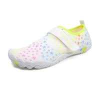 ENEN Unisex Water Shoes, Star Print Quick Dry Barefoot Shoes Womens Mens, Swimming Socks, Lightweight Water Socks for Surf Diving Garden Walk Reef Seaside Sports Pebble (White,9.5)