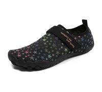 ENEN Unisex Water Shoes, Star Print Quick Dry Barefoot Shoes Womens Mens, Swimming Socks, Lightweight Water Socks for Surf Diving Garden Walk Reef Seaside Sports Pebble (Black,9.5)