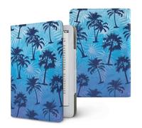 ENEN Universal Case for Kindle 6.8" 7",Ebook Reader E Reader Protective Case 3D Coconut Tree Pattern Shockproof PU Leather Stand Cover with Handstrap, Compatible All 6.8/7 inch (Palm Tree)