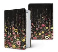 ENEN Universal Case for Kindle 6.8" 7", Ebook Reader E Reader Protective Case 3D Flower Shockproof PU Leather Stand Cover with Handstrap, Compatible with All 6.8/7 inch (Pink Yellow)