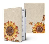 ENEN Universal Case for Kindle 6.8" 7",Ebook Reader E Reader Protective Case 3D Sunflower Pattern Shockproof PU Leather Stand Cover with Handstrap, Compatible with All 6.8/7 inch (Ethnic Style)