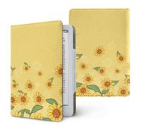 ENEN Universal Case for Kindle 6.8" 7",Ebook Reader E Reader Protective Case 3D Sunflower Pattern Shockproof PU Leather Stand Cover with Handstrap, Compatible with All 6.8/7 inch (Yellow Sunflower)