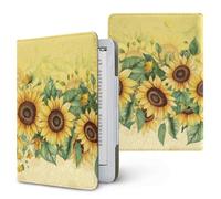 ENEN Universal Case for Kindle 6.8" 7",Ebook Reader E Reader Protective Case 3D Sunflower Pattern Shockproof PU Leather Stand Cover with Handstrap, Compatible with All 6.8/7 inch (Sunflower)