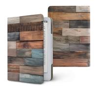 ENEN Universal Case for Kindle 6.8" 7", Ebook Reader E Reader Protective Case 3D Wooden Board Pattern Shockproof PU Leather Stand Cover with Handstrap (Wooden Board)