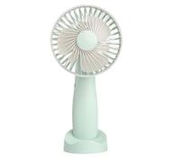 ENEN Upright USB Rechargeable Mini Handheld Fan, Portable Silent Small Desk Fan, Hand Held Fans with Adjustable 2 Speeds, for Office Makeup Indoor Outdoor Travel Camping (Green,20.5x9.7cm)