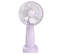 ENEN Upright USB Rechargeable Mini Handheld Fan, Portable Silent Small Desk Fan, Hand Held Fans with Adjustable 2 Speeds, for Office Makeup Indoor Outdoor Travel Camping (Purple,20.5x9.7cm)
