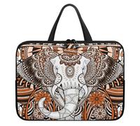 ENEN Waterproof Laptop Bag 10-17 Inch, 3D Bohemian Elephant Laptop Case PC Sleeve with Handle, Computer Bags Computer Handbags for Business, Office, School (Coffee,13’’)