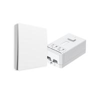 ENER-J 1 Gang Wireless Kinetic Switch & 150W WiFi Dimmable Receiver Kit | No Battery, No Wiring | Self-Powered Smart Switch | IP65 Waterproof | Works with Alexa, Google Home, Siri | White (ECO Series)