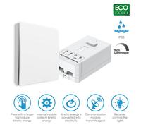 Ener-J 1 Gang Wireless Kinetic Switch and 500W RF Receiver Kit, ECO Series, White Finish