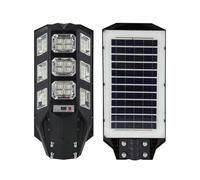 ENER-J 100W Solar Streetlights 6500K with 6V 12W Solar Panel & 12000 mAh Battery & Remote in White ENER-J White
