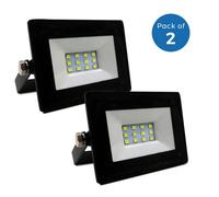 Ener-J 10W Non Pir Slim Line Led Floodlight Black 4000K 90 Lumens Per Watt 2 Year Warranty Pack Of 2