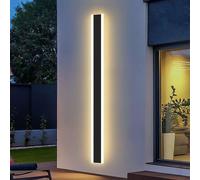 ENER-J 120cm Modern LED Outdoor Wall Light Bar 24W IP65 Waterproof Warm White - Black ENER-J Black
