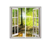 ENER-J 120x60cm Landscape Window Panel set (2 pcs), 2 x 60W, With Wall mounting kit, Lush Green Trees