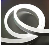 ENER-J 12V LED Neon Strip Kit, 3 Meters Silicon Neon Strip 6x12mm-120 LEDs/Mtr, 4 pcs Wall clips+5A Adapter, 6500K ENER-J White 25 cm diameter x 19 cm high