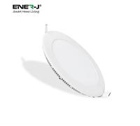 ENER-J 12W Recessed Round LED Mini Panel 175mm diameter (Hole Size 160mm), CE Driver, 90 Lm/Watt, RA 80, 6000K in White ENER-J White