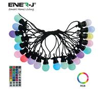 Ener-J 13 Meters Rgb String Light Kit, 5V 5W (20 Rgb Bulbs + Ir Remote + Uk Adapter)