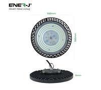 ENER-J 150W UFO LED High Bay Light 4000K Super Bright IP65 Waterproof Neutral in Black ENER-J Black
