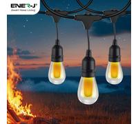 Ener-J 15M Flame Effect Led String Light Kit 15 Bulbs Black 240V