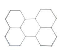 Ener-J 160W Hexagon LED Garage Ceiling Light, 5 Hexagon Design, CCT Switchable 3000K-6500K, Modular Showroom Lighting
