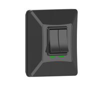 Ener-J 2 Gang Self Powered Wireless Grid Switch With Backplate Black Finish Eco Series