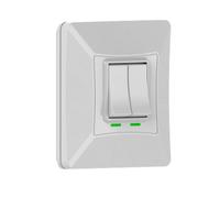 Ener-J 2 Gang Self Powered Wireless Grid Switch With Backplate White Finish Eco Series
