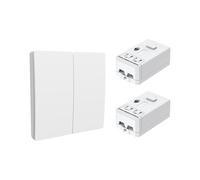 ENER-J 2 Gang Wireless Kinetic Switch & 2 WiFi RF Receivers White ENER-J White