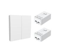 ENER-J 2 Gang Wireless Kinetic Switch & 5A RF Receiver Set White ENER-J White