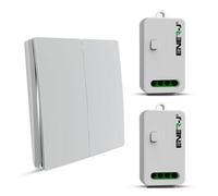 Ener-J 2 Gang Wireless Kinetic Switch, Silver + 2 Units Of 500W Rf Receiver
