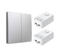 ENER-J 2 Gang Wireless Kinetic Switch Silver IP55 Pro Series ENER-J Silver