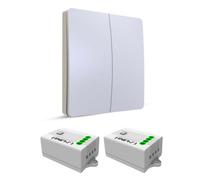 Ener-J 2 Gang Wireless Kinetic Switch (White Body) + 2 X 500W Rf Receiver