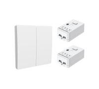 ENER-J 2 Gang Wireless Kinetic Switch, White+Non Dimmable + Wi-Fi 5A RF Receiver