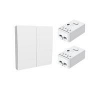 Ener-J 2 Gang Wireless Kinetic Switch, White+Non Dimmable + Wi-Fi 5A Rf Receiver
