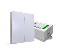 Ener-J 2 Gang Wireless Switch White + 2 Ways, 5A X 2 600W Rf Receiver For Non Dimmable Switch