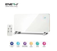 ENER-J 2000W Smart WiFi Glass Panel Heater Electric Radiator Wall Mounted or Freestanding - White ENER-J White
